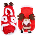 1Pc Pet Christmas Clothes Santa Claus Reindeer Antlers Costume Winter Outfit New Year Coat For Small Medium Dogs Cats