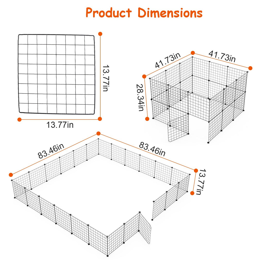 1Pc Small Animal Playpen With Door Dog Metal Playpen Small Medium Kitten Puppy Guinea Pig Rabbit Kennel Small Animal Cage Metal Wire Fence For Indoor Outdoor Yard Camping