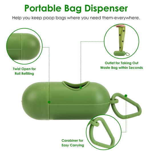 1Set Pooper Scooper Kit Dog Poop Rake & Swiveling Bin Poop Heavy Duty Pick Up Tool With Extra Long Handle 35 Waste Bags Dispenser