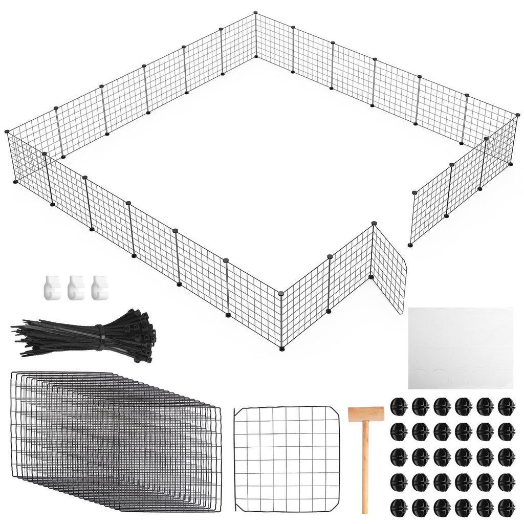 1Pc Small Animal Playpen With Door Dog Metal Playpen Small Medium Kitten Puppy Guinea Pig Rabbit Kennel Small Animal Cage Metal Wire Fence For Indoor Outdoor Yard Camping