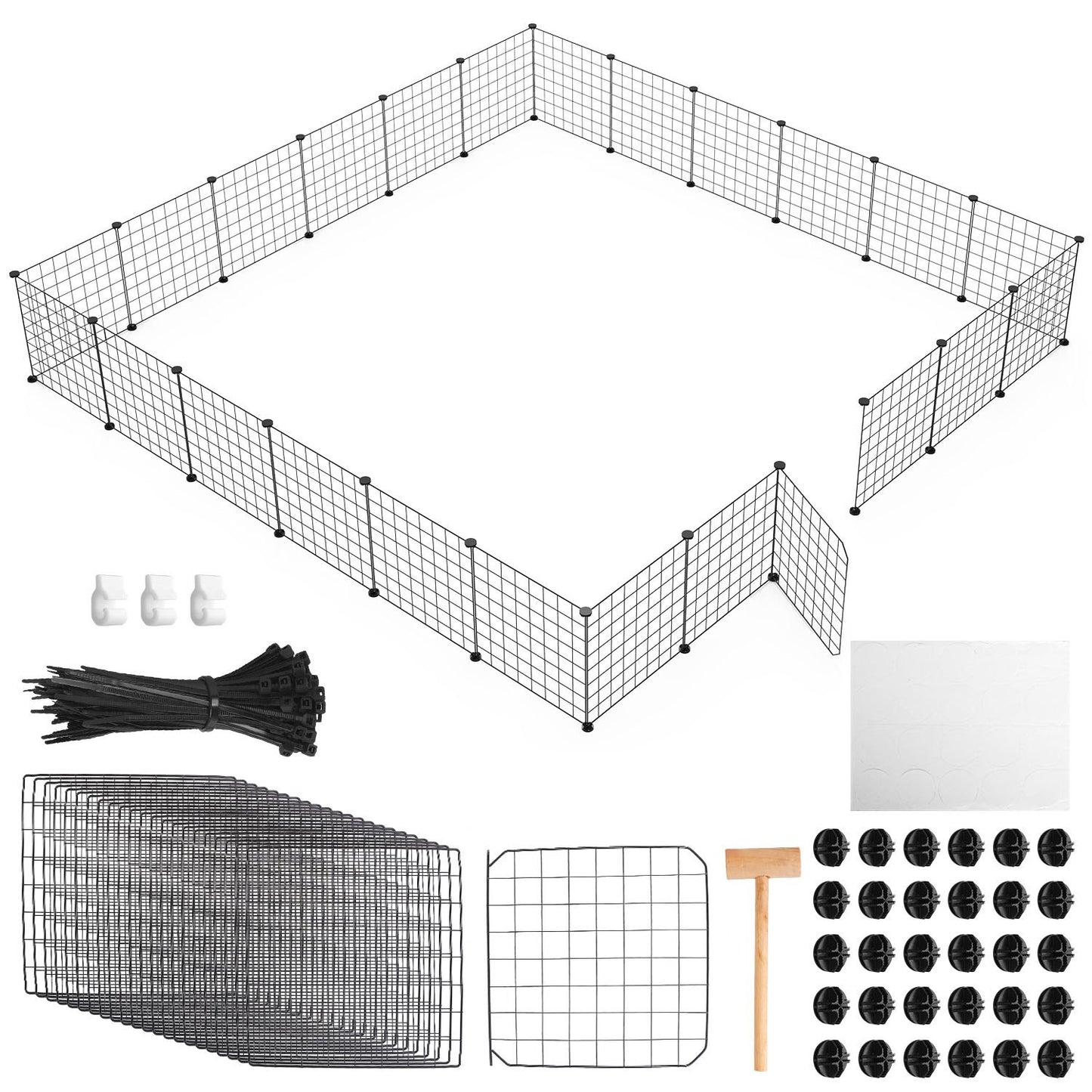 1Pc Small Animal Playpen With Door Dog Metal Playpen Small Medium Kitten Puppy Guinea Pig Rabbit Kennel Small Animal Cage Metal Wire Fence For Indoor Outdoor Yard Camping