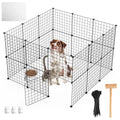 1Pc Small Animal Playpen With Door Dog Metal Playpen Small Medium Kitten Puppy Guinea Pig Rabbit Kennel Small Animal Cage Metal Wire Fence For Indoor Outdoor Yard Camping